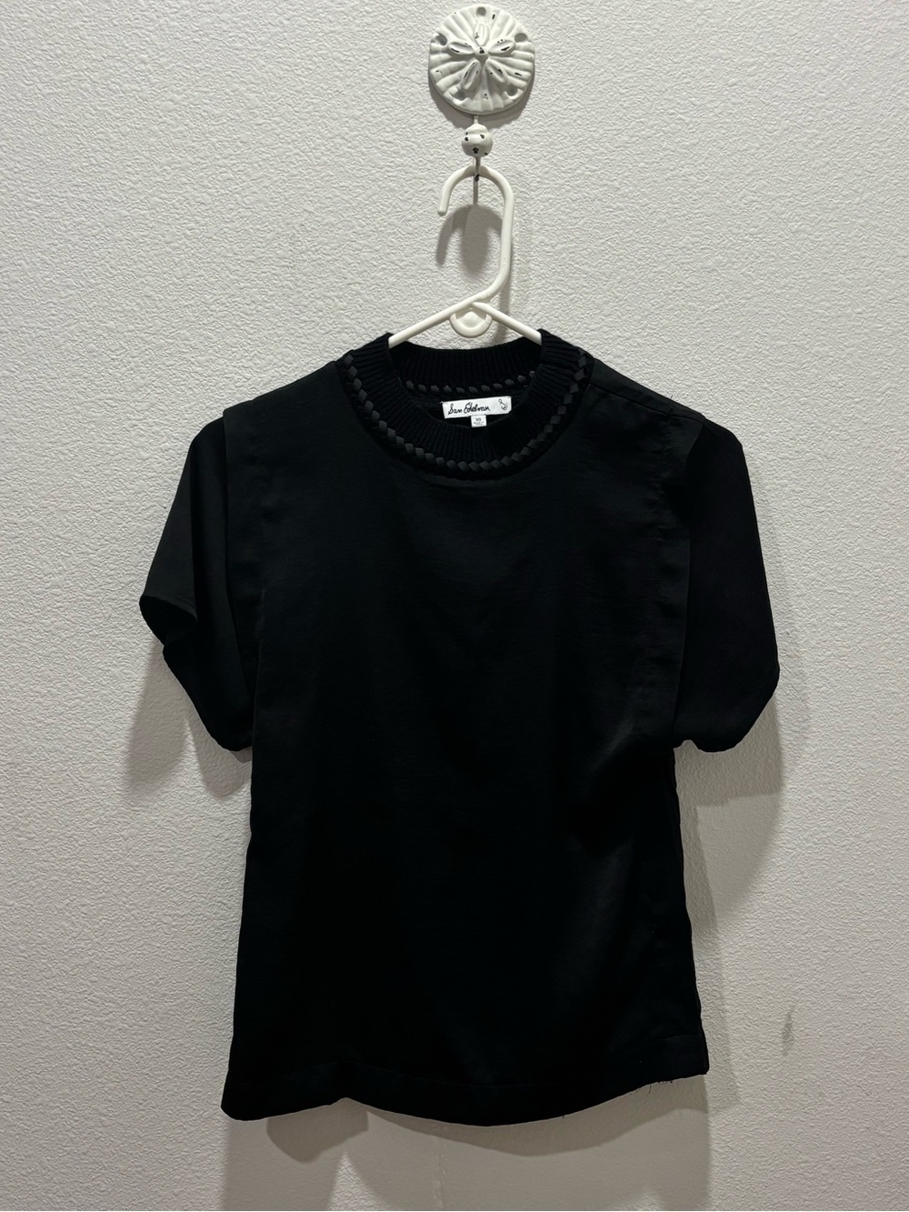 Sam Edelman Black Short-Sleeve Crewneck Shirt